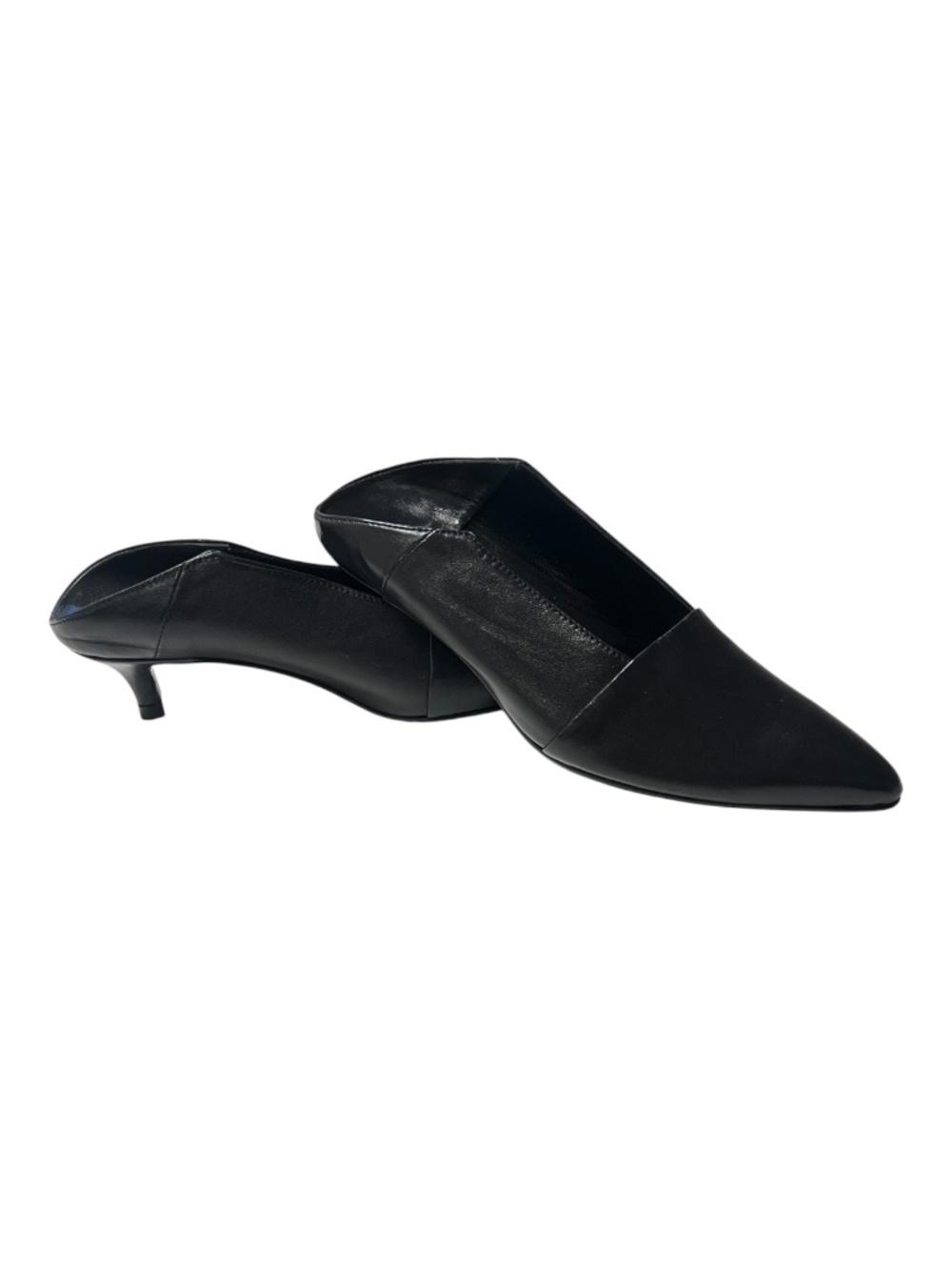 EUC++ Thakoon Black Leather Kitten Heel Mules Pointed Toe | EU 37 (US 7) - Picture 7 of 7